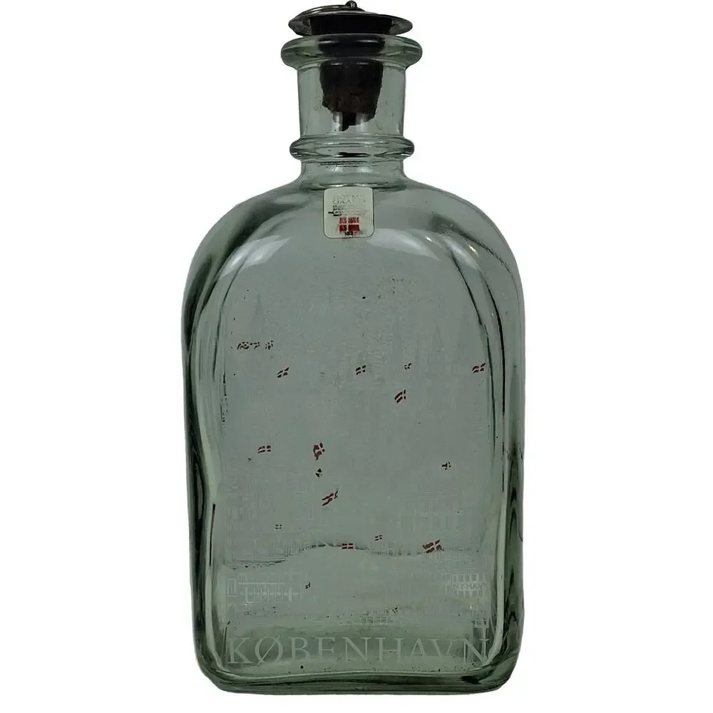 Holmegaard København Decanter Clear Etched City Skyline Denmark 1983 Glass